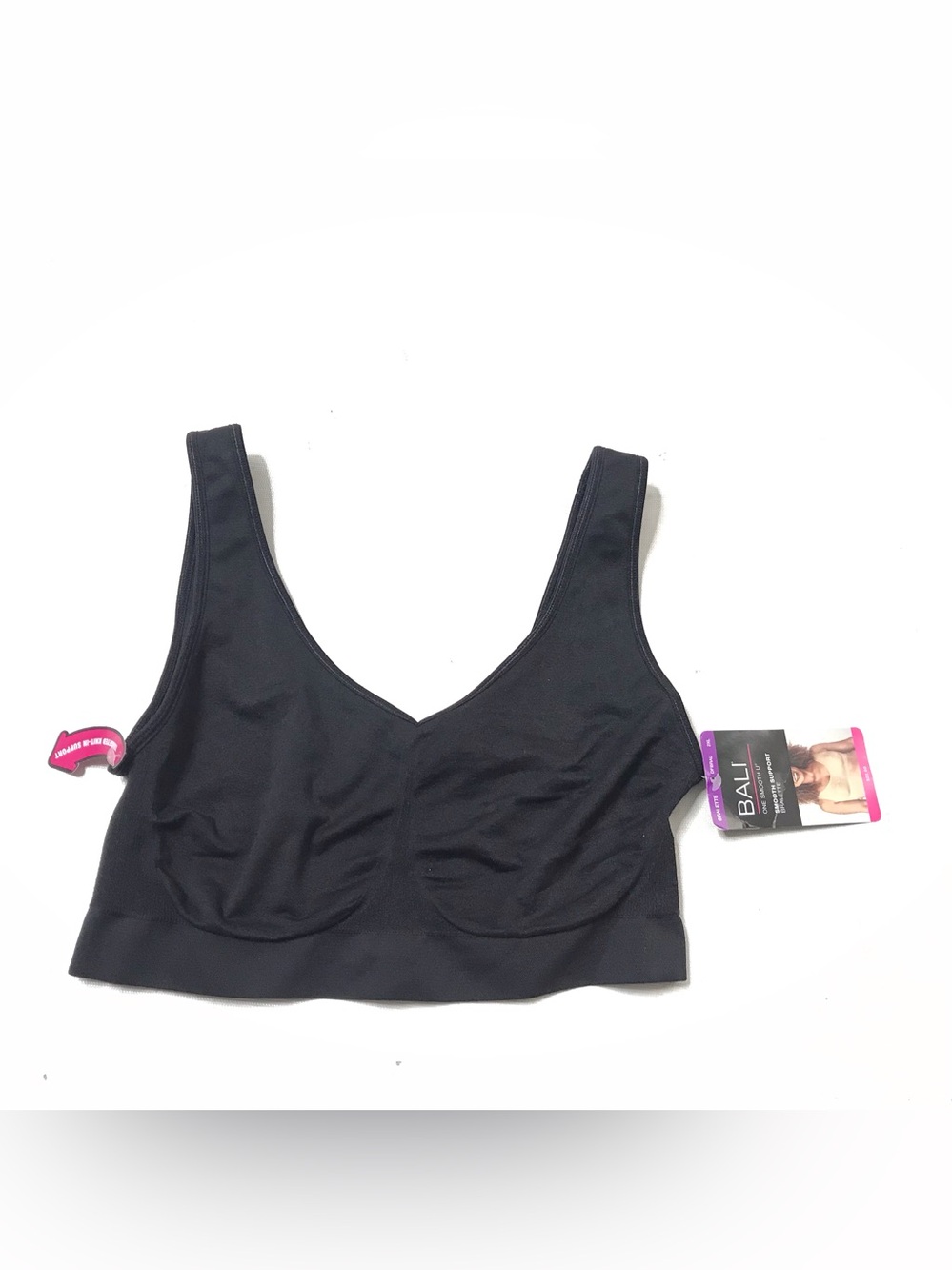 NEW Bali Size 2XL Smooth Support Bralette Black Seamless Bra Wirefree DFBRAL New